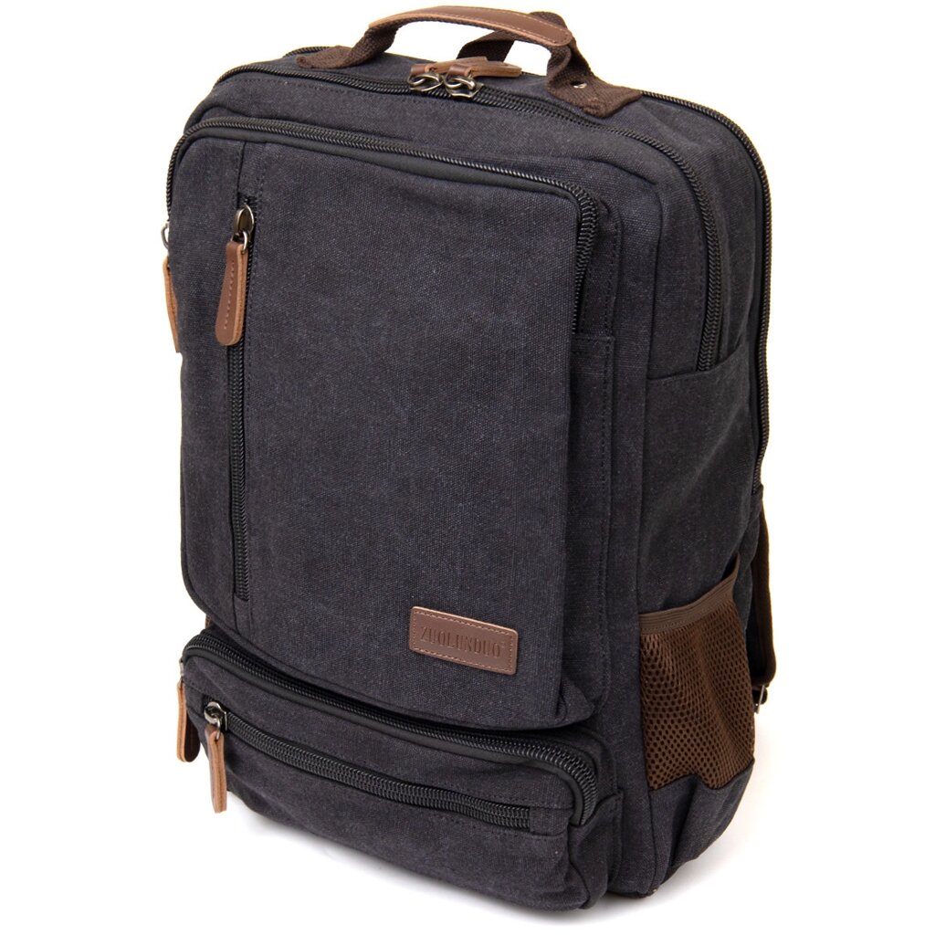 Рюкзак текстильний дорожній унісекс на два відділення Vintage 20611 Чорний від компанії Універсальний Інтернет-магазин POPULAR - фото 1