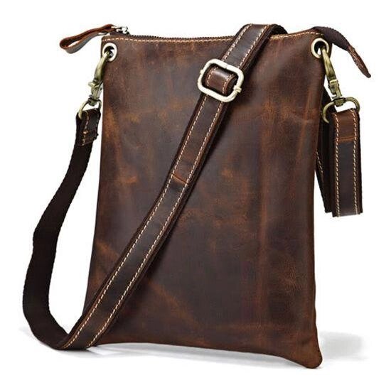 Шкіряна чоловіча сумка Vintage 14061 коричнева від компанії Універсальний Інтернет-магазин POPULAR - фото 1