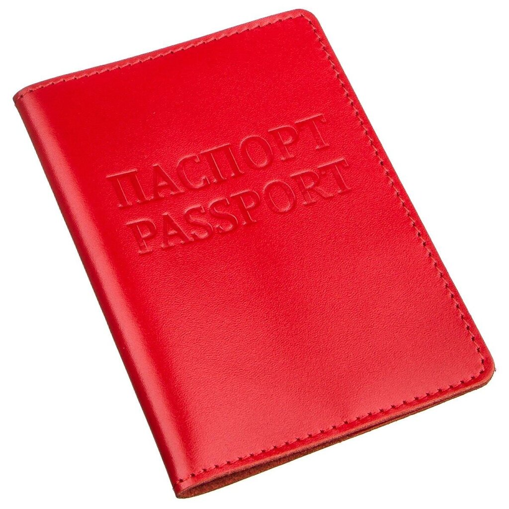 Шкіряна обкладинка на паспорт із написом SHVIGEL 13975 Червона від компанії Універсальний Інтернет-магазин POPULAR - фото 1