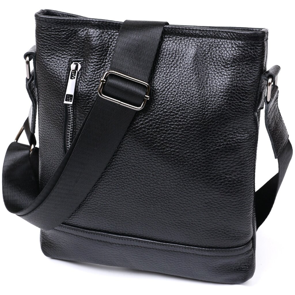 Шкіряна стильна чоловіча сумка через плече SHVIGEL 11604 Чорний від компанії Універсальний Інтернет-магазин POPULAR - фото 1