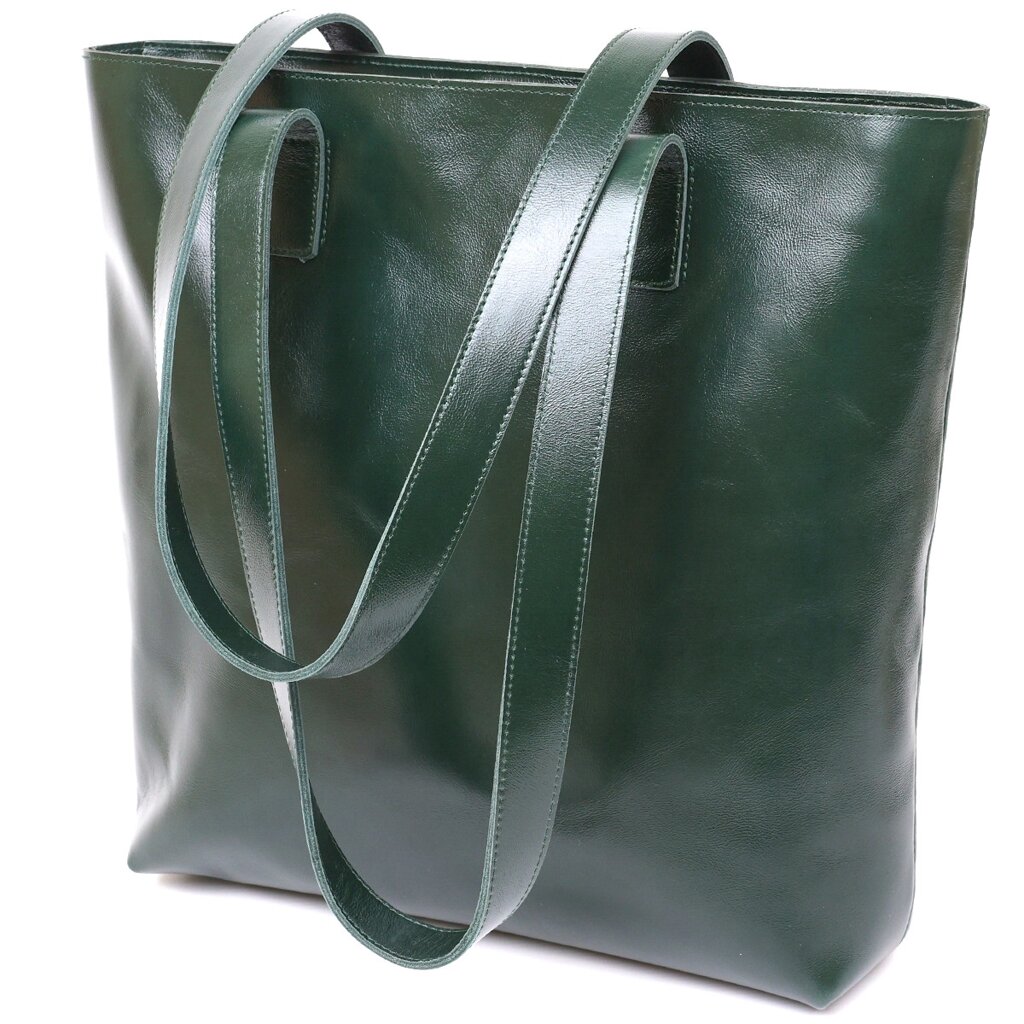 Шкіряна жіноча сумка-шопер Shvigel 16367 Зелений від компанії Універсальний Інтернет-магазин POPULAR - фото 1
