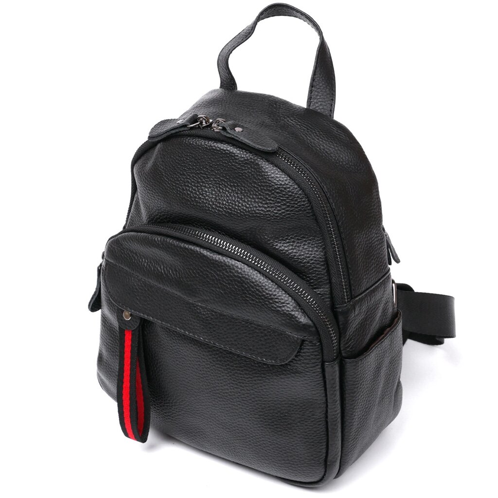 Шкіряний невеликий жіночий рюкзак Vintage 20675 Чорний від компанії Універсальний Інтернет-магазин POPULAR - фото 1