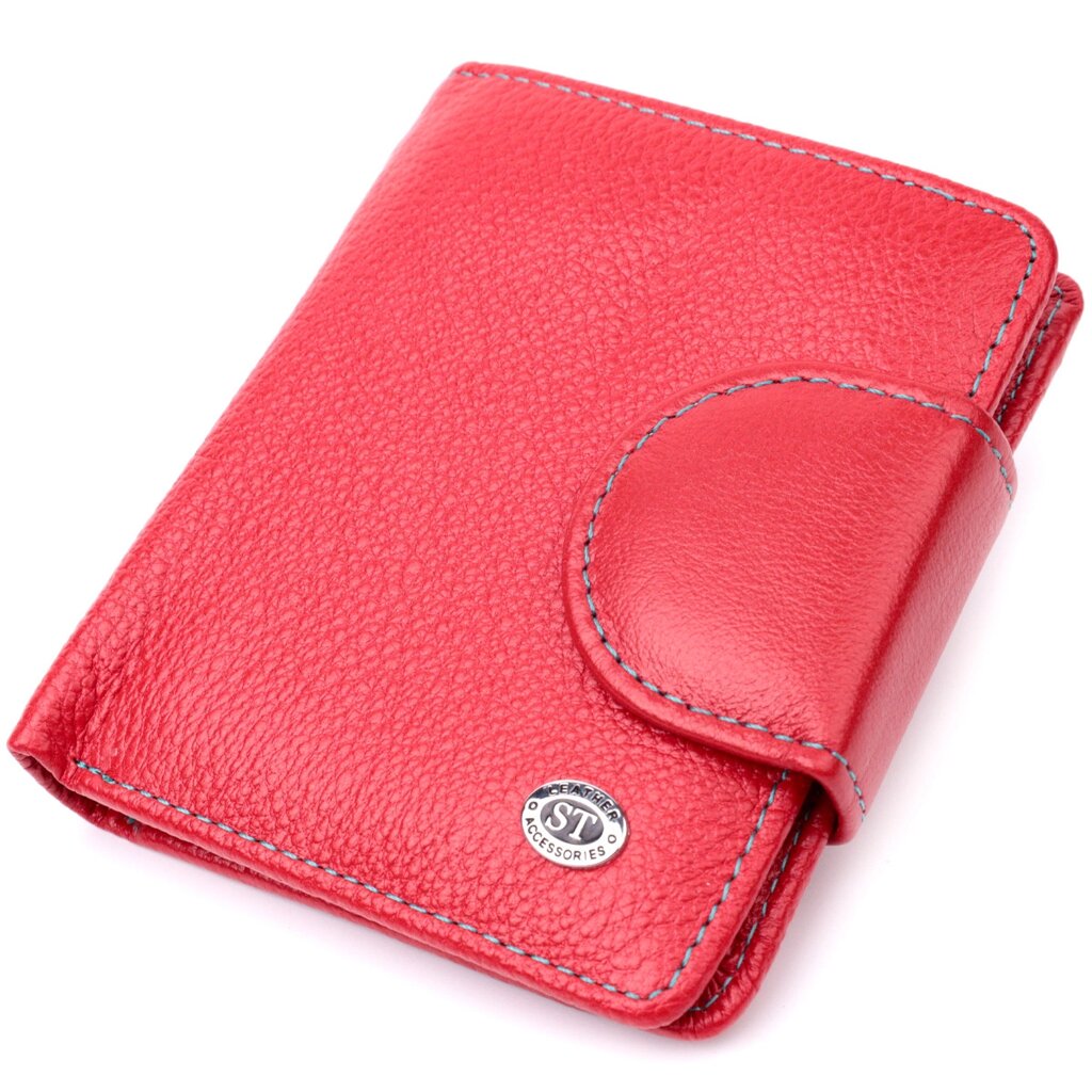 Шкіряний яскравий гаманець із монетницею для жінок ST Leather 19453 Червоний від компанії Універсальний Інтернет-магазин POPULAR - фото 1
