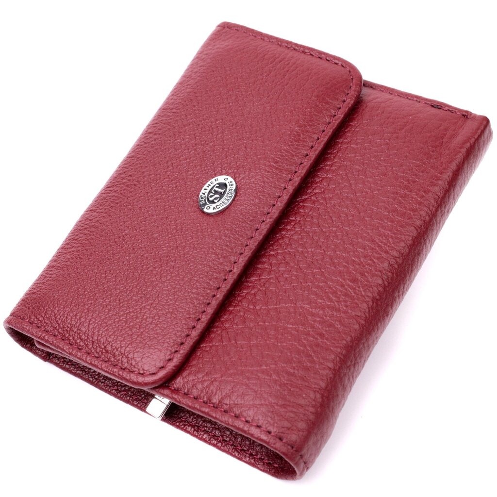 Шкіряний жіночий гаманець із монетницею ST Leather 19480 Бордовий від компанії Універсальний Інтернет-магазин POPULAR - фото 1