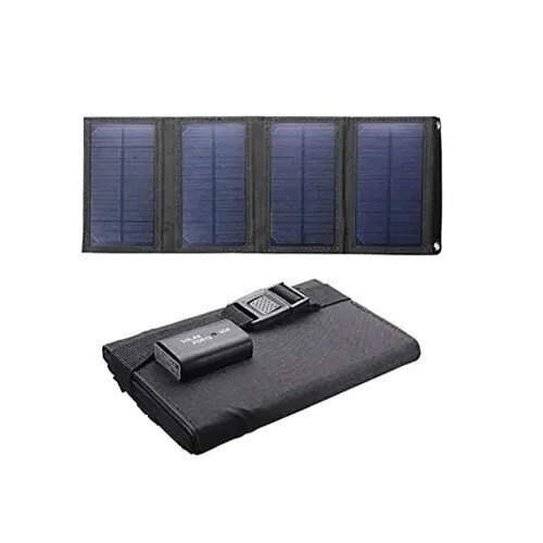 Складаний сонячний зарядний пристрій Solar panel 15W 1xUSB (X001JA) (Чорний) від компанії Універсальний Інтернет-магазин POPULAR - фото 1