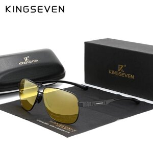 Сонцезахисні окуляри Авіатор в класичній оправі з поляризованими лінзами N7188 Night KINGSEVEN DESIGN