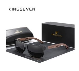 Фірмові сонцезахисні окуляри з горіхової деревини TR90 з поляризованими лінзами W5508 KINGSEVEN Італія