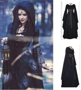 Середньовічна сукня Відьми Вікторії на Хеллоуїн (4973069) ReallySpecial чорний S/153 см / 44-46
