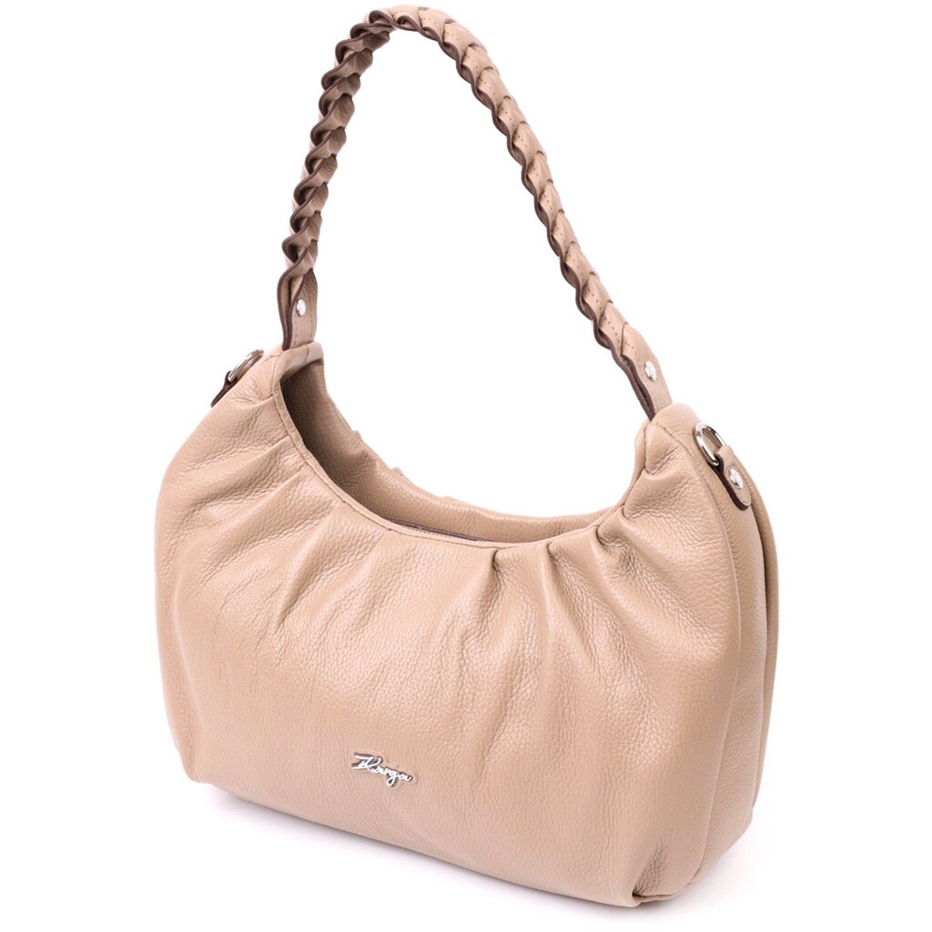 Стильна сумка-багет KARYA 20836 шкіряна Бежевий від компанії Універсальний Інтернет-магазин POPULAR - фото 1