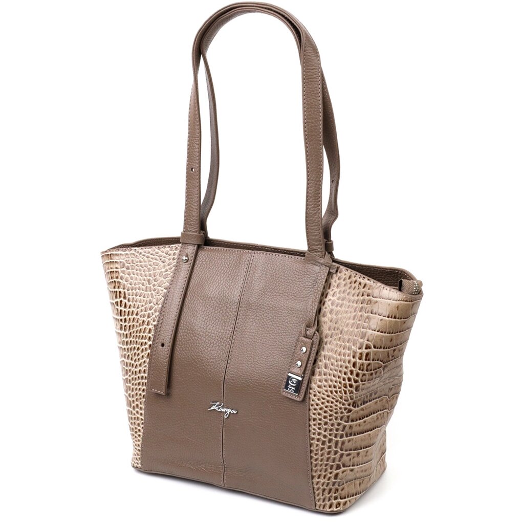 Стильна жіноча сумка KARYA 20832 шкіряна Бежевий від компанії Універсальний Інтернет-магазин POPULAR - фото 1