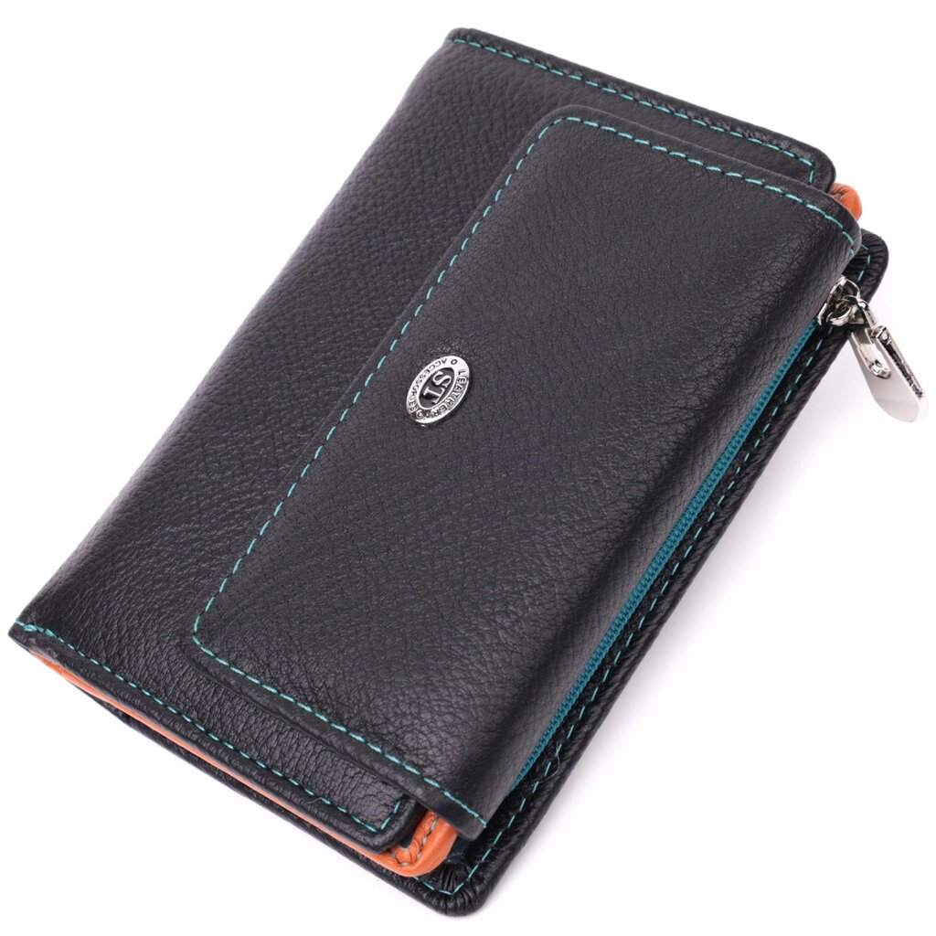 Стильний гаманець для жінок із натуральної шкіри ST Leather 22501 Чорний від компанії Універсальний Інтернет-магазин POPULAR - фото 1
