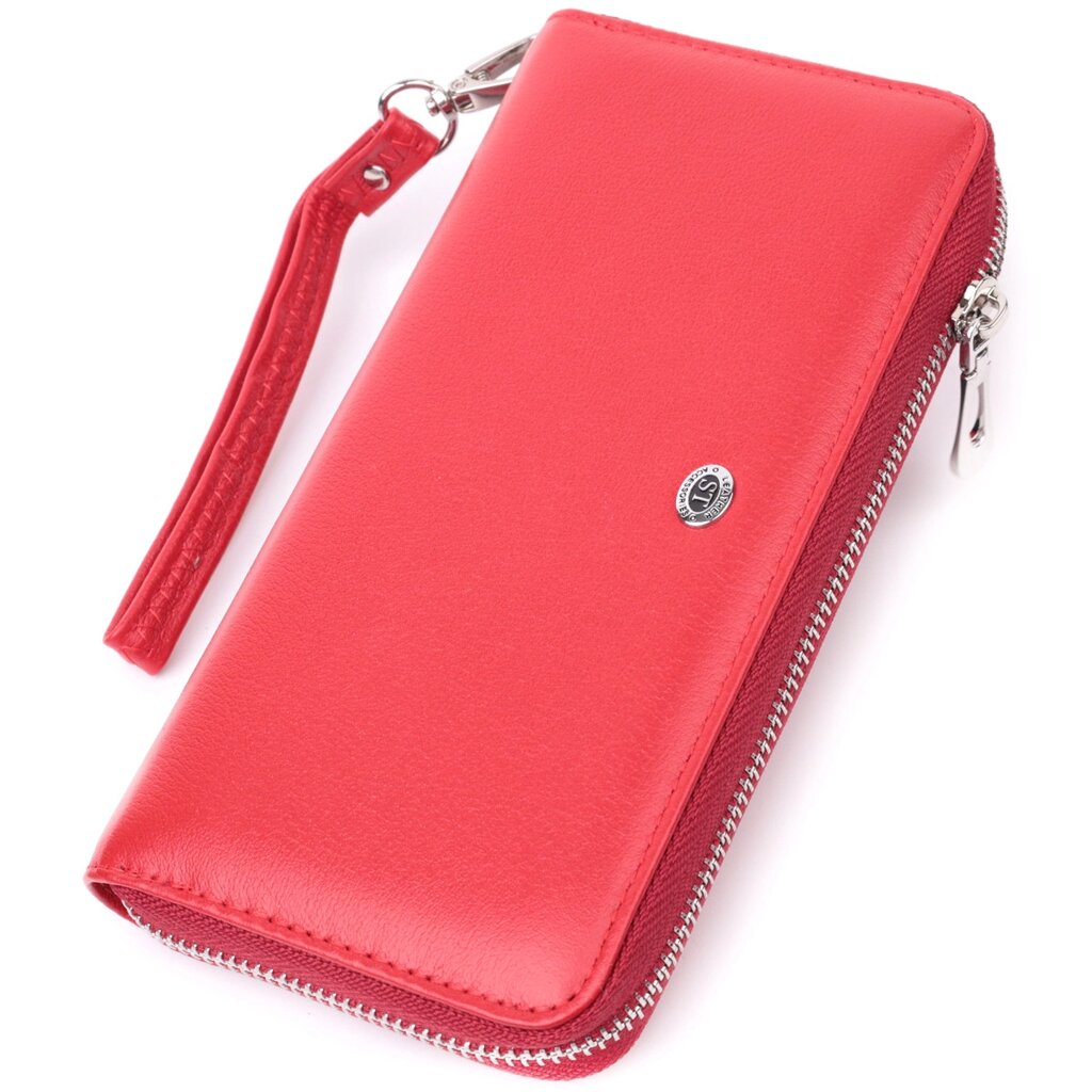 Стильний гаманець-клатч для жінок на одне відділення з натуральної шкіри ST Leather 22561 Червоний від компанії Універсальний Інтернет-магазин POPULAR - фото 1