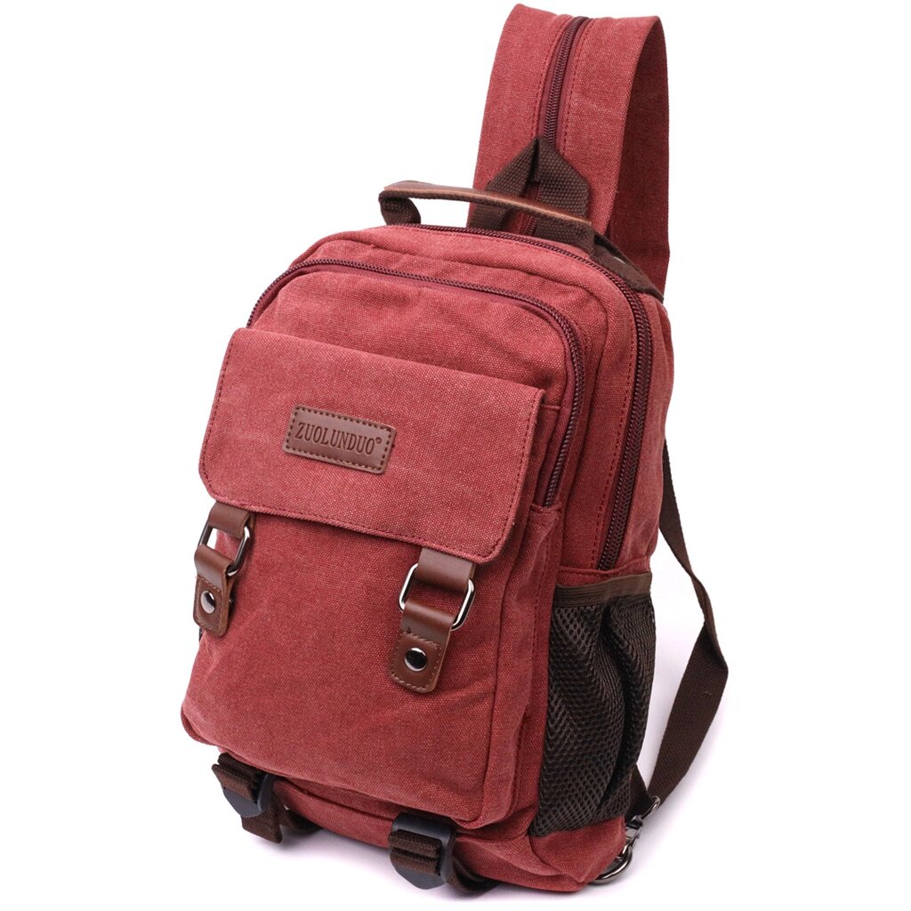Стильний текстильний рюкзак з ущільненою спинкою та відділенням для планшета Vintage 22170 Бордовий від компанії Універсальний Інтернет-магазин POPULAR - фото 1