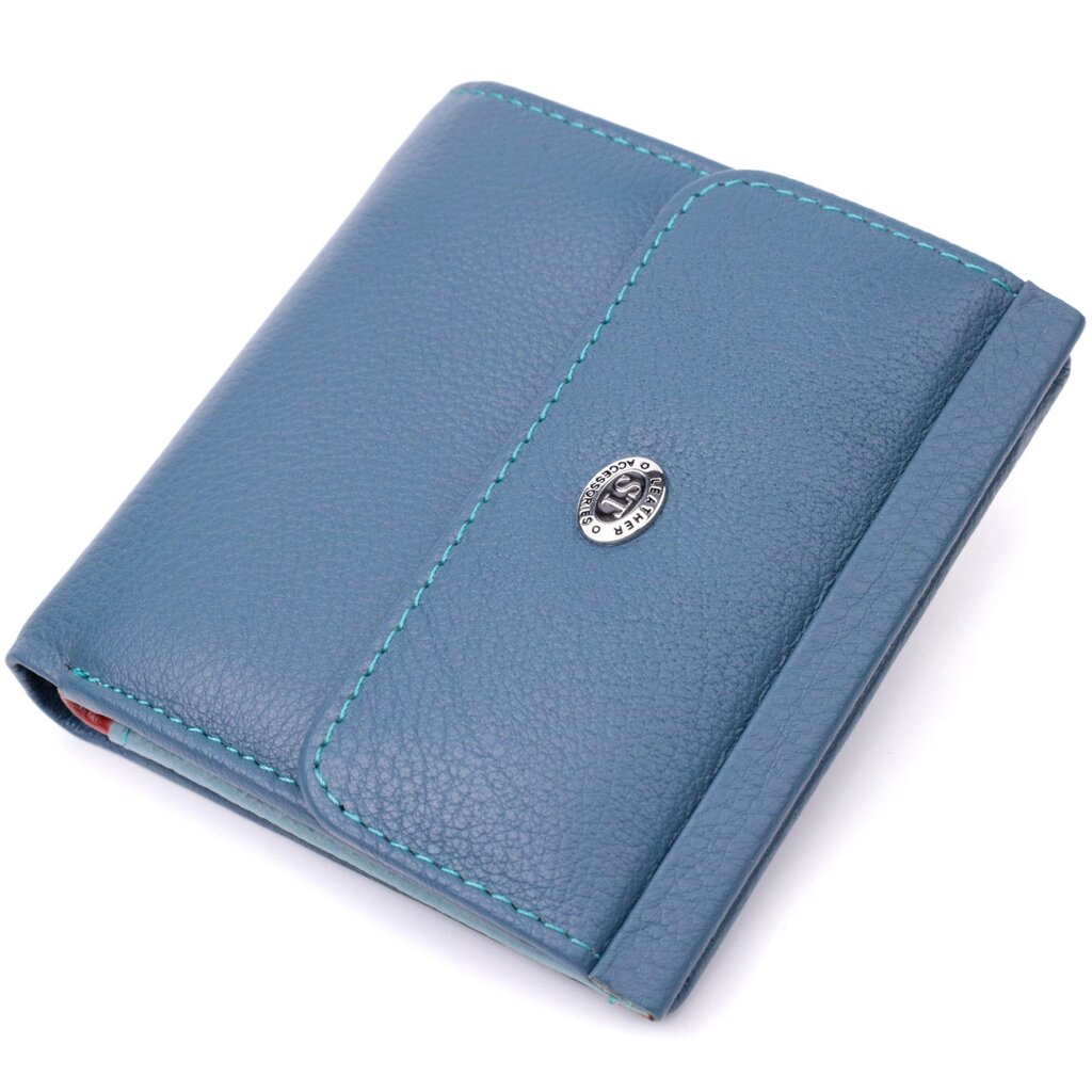 Стильний жіночий гаманець середнього розміру з натуральної шкіри ST Leather 19497 Бірюзовий від компанії Універсальний Інтернет-магазин POPULAR - фото 1