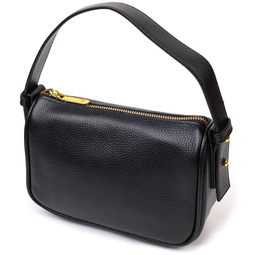 Сучасна сумка на плече крос-боді з натуральної шкіри 22127 Vintage Чорна від компанії Універсальний Інтернет-магазин POPULAR - фото 1
