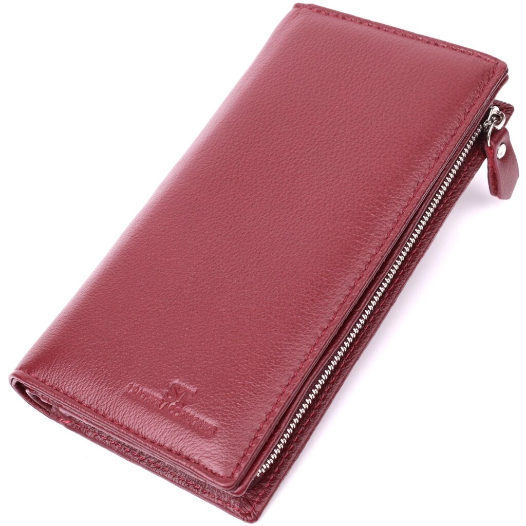 Сучасний гаманець-клатч для стильних жінок із натуральної шкіри ST Leather 22534 Бордовий від компанії Універсальний Інтернет-магазин POPULAR - фото 1