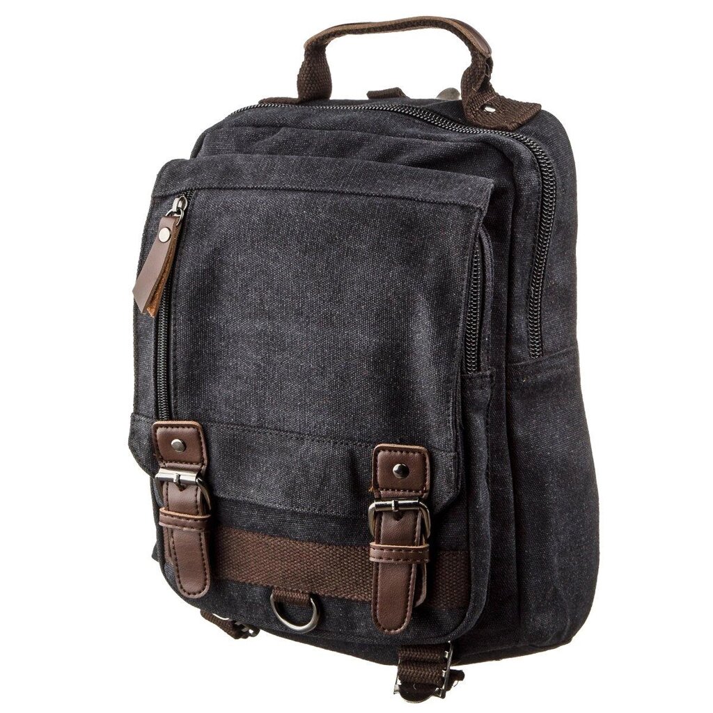 Сумка-рюкзак на одне плече Vintage 20143 Чорна від компанії Універсальний Інтернет-магазин POPULAR - фото 1