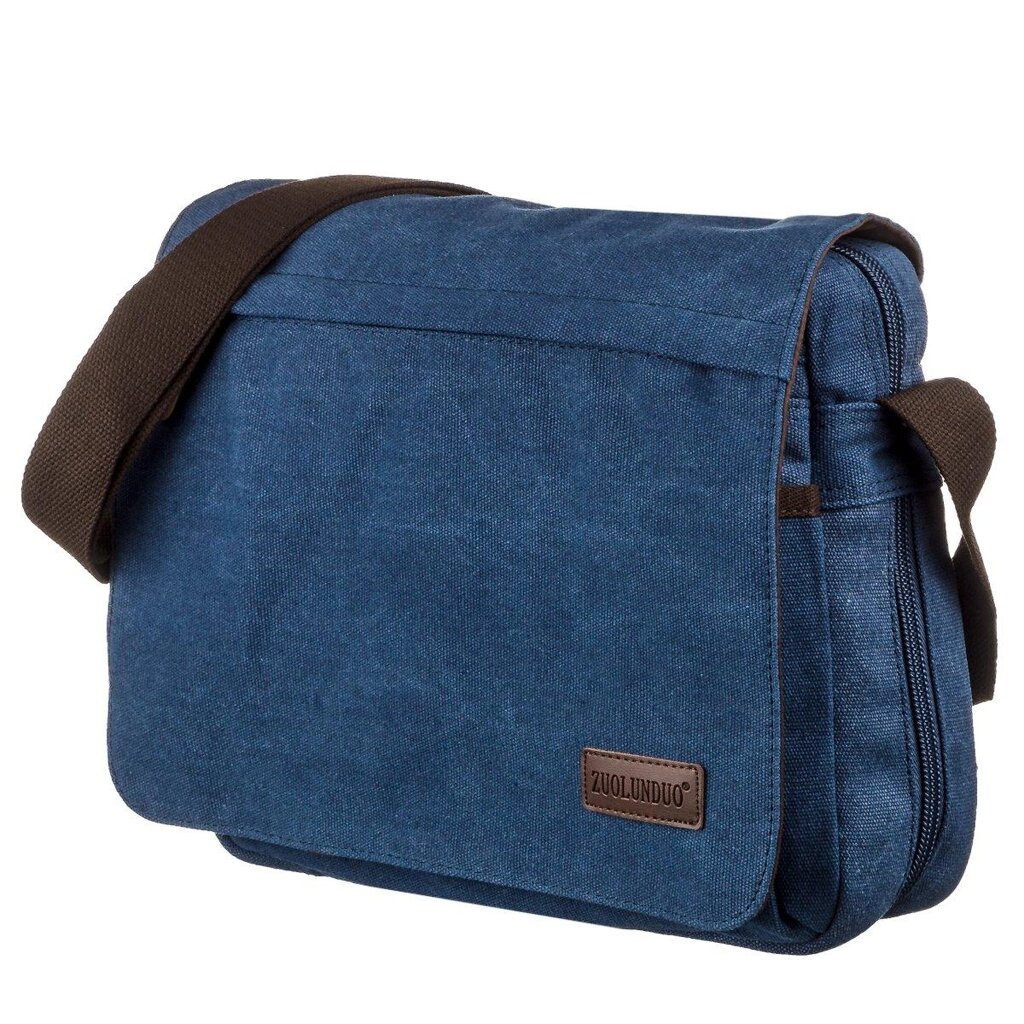 Текстильна сумка для ноутбука 13 дюймів через плече Vintage 20189 Синя від компанії Універсальний Інтернет-магазин POPULAR - фото 1