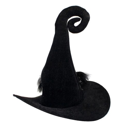 Унікальний оксамитовий капелюх Відьми на Хеллоуїн 48x45 см Black ISHOWTIENDA