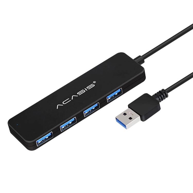 USB hub Acasis AB3-L42 на 4 порти USB 3.0 (Чорний) від компанії Універсальний Інтернет-магазин POPULAR - фото 1