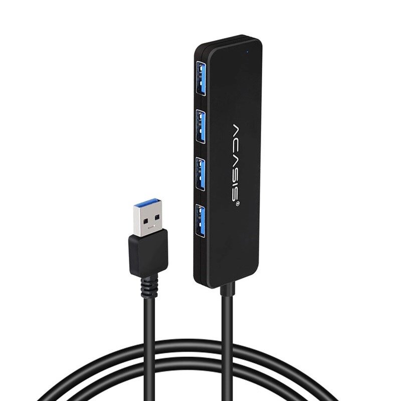 USB hub Acasis AB3-L46 на 4 порти USB 3.0 (Чорний) від компанії Універсальний Інтернет-магазин POPULAR - фото 1