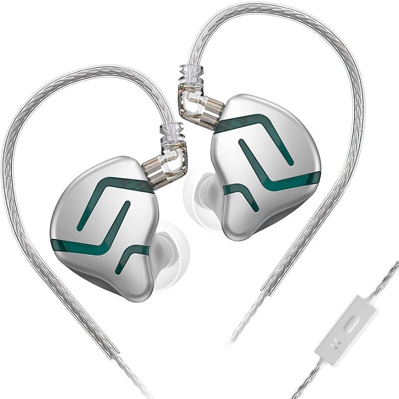 Вакуумні навушники KZ ZES з гібридними випромінювачами (Зелений) від компанії Універсальний Інтернет-магазин POPULAR - фото 1