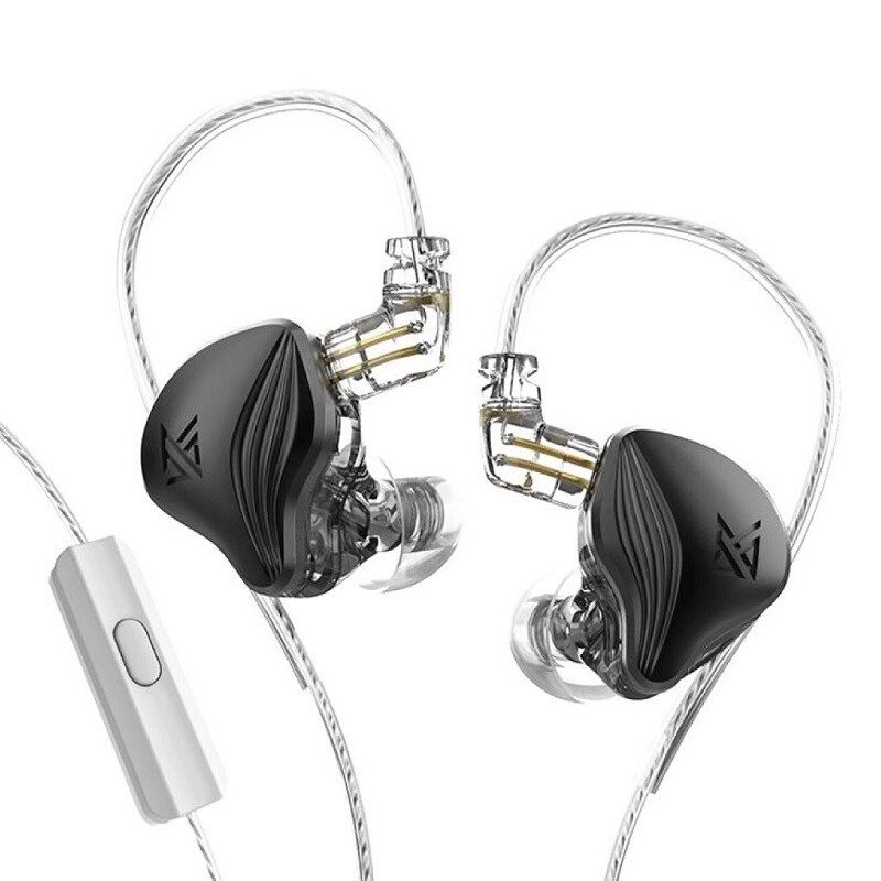 Вакуумні навушники KZ ZEX з гібридними випромінювачами (Чорний) від компанії Універсальний Інтернет-магазин POPULAR - фото 1
