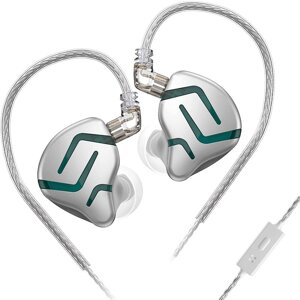 Вакуумні навушники KZ ZES з гібридними випромінювачами (Зелений)