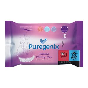 Вологі серветки для інтимної гігієни Puregenix, 30 шт