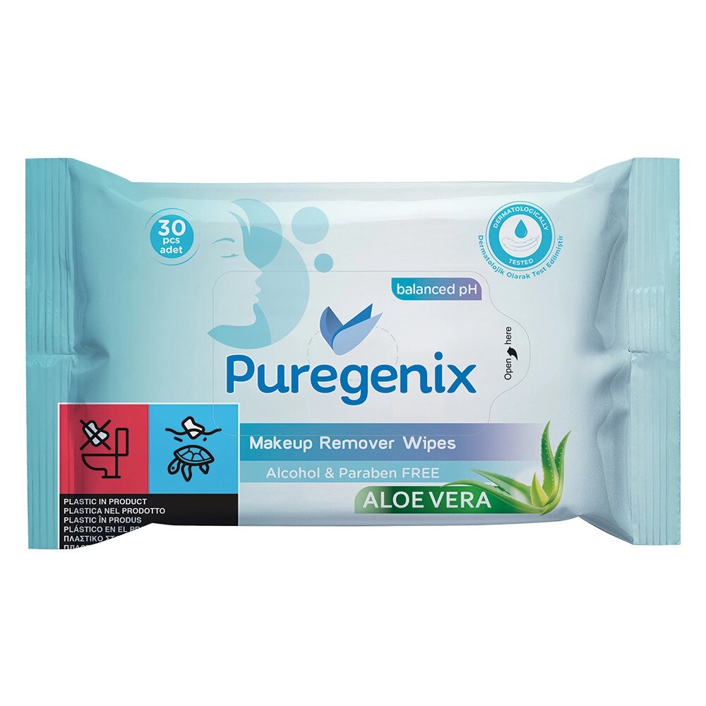 Вологі серветки для зняття макіяжу Puregenix, 30 шт від компанії Універсальний Інтернет-магазин POPULAR - фото 1