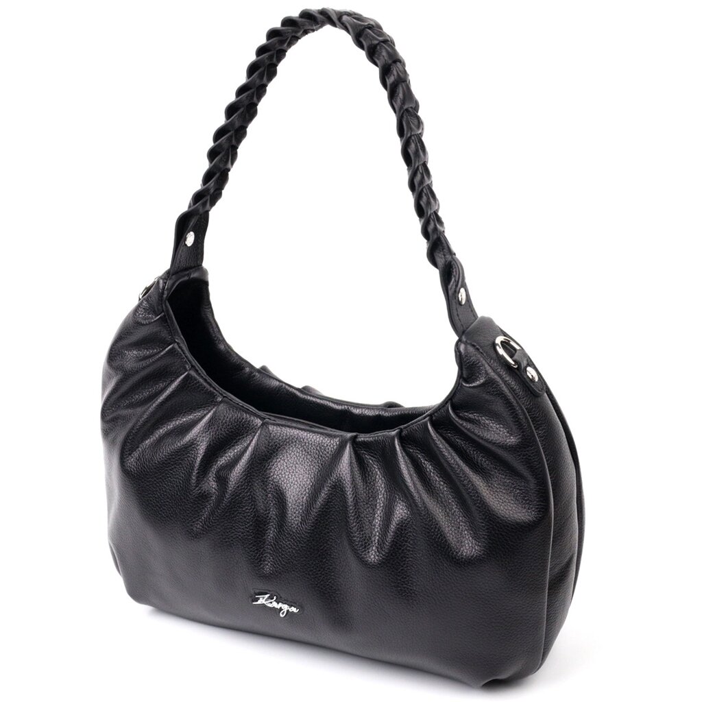 Якісна жіноча сумка-багет KARYA 20838 шкіряна Чорний від компанії Універсальний Інтернет-магазин POPULAR - фото 1