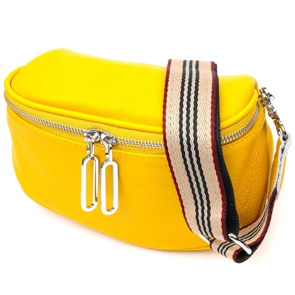 Яскрава жіноча сумка через плече з натуральної шкіри 22116 Vintage Жовта від компанії Універсальний Інтернет-магазин POPULAR - фото 1