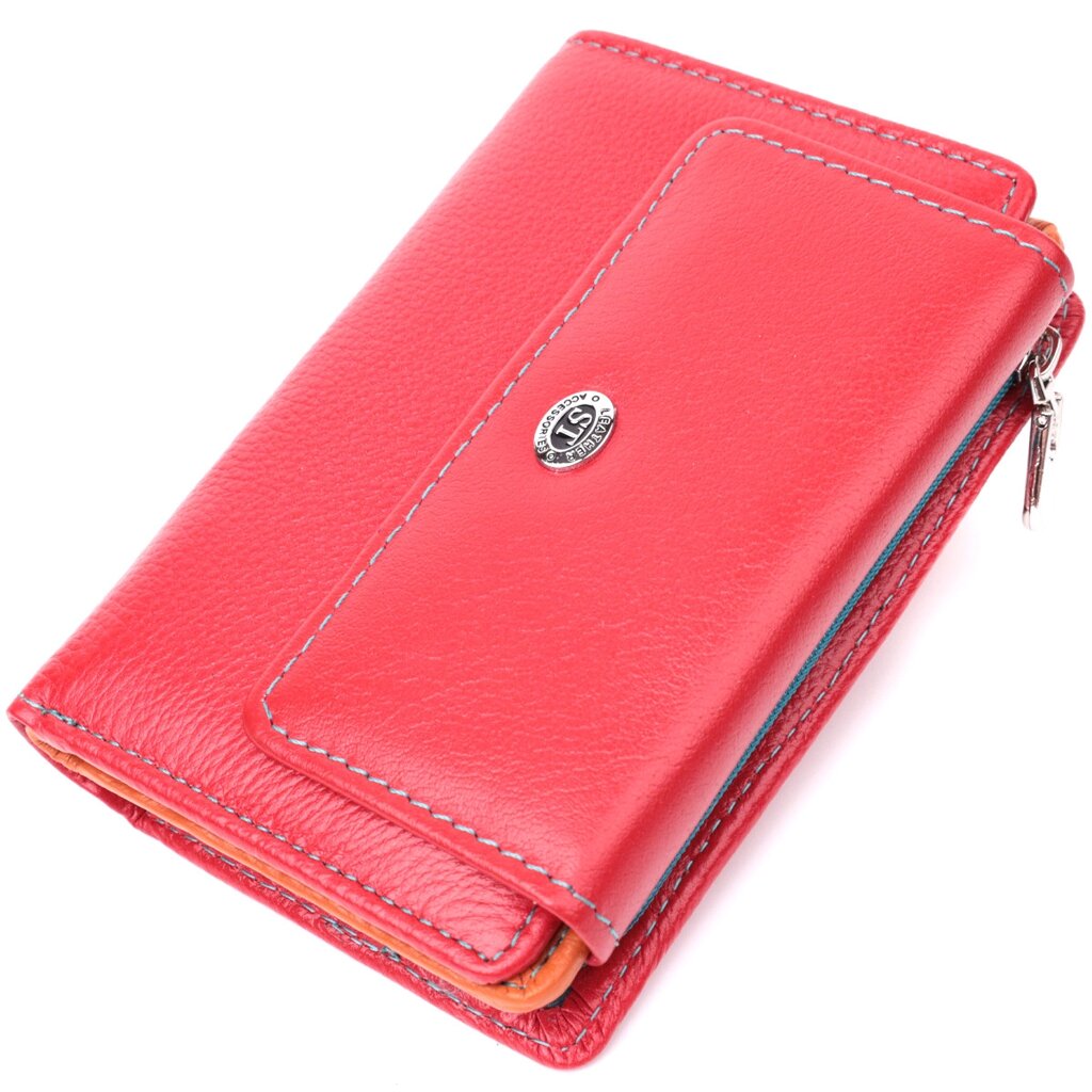Яскравий гаманець для жінок із натуральної шкіри ST Leather 22503 Червоний від компанії Універсальний Інтернет-магазин POPULAR - фото 1