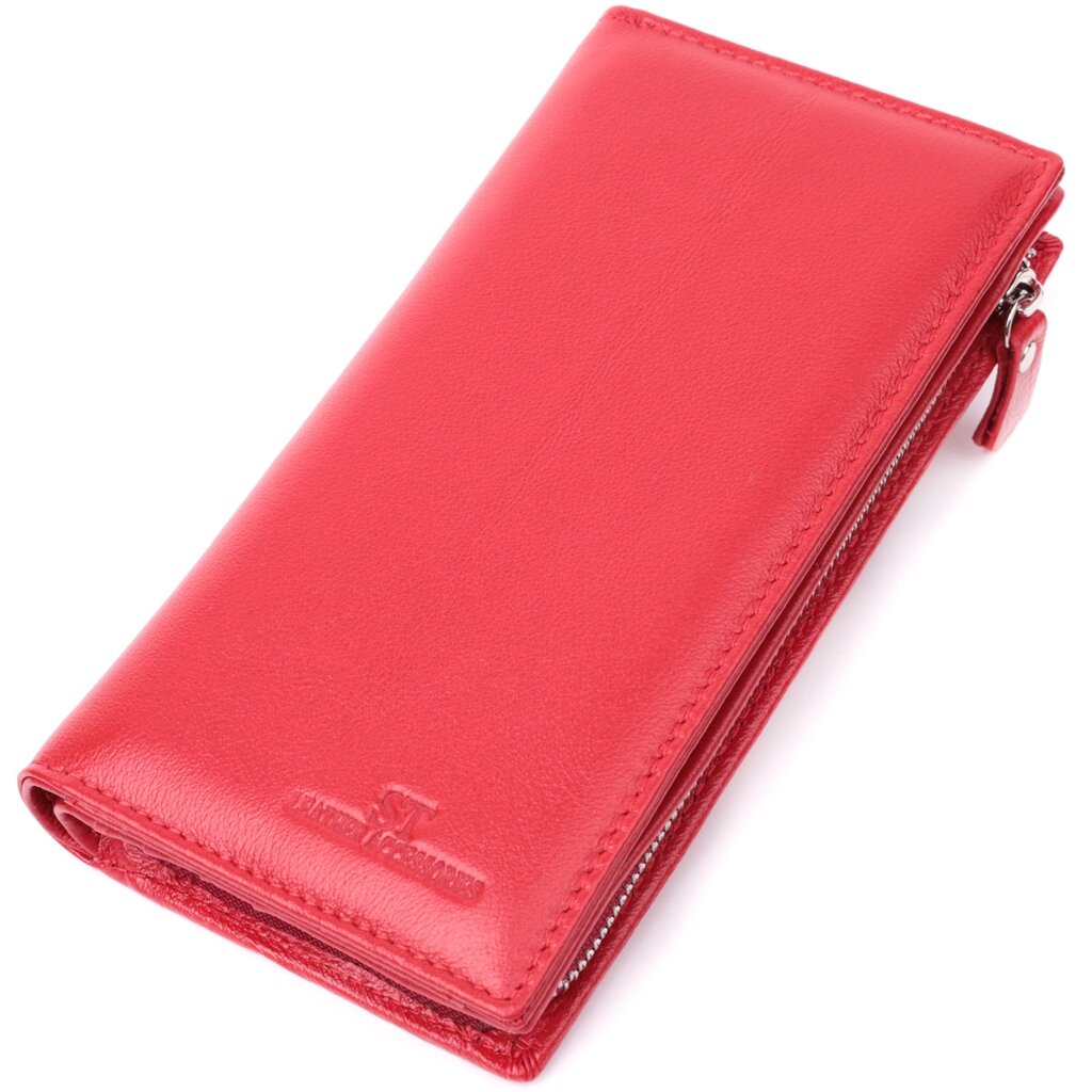 Яскравий гаманець-клатч для стильних жінок із натуральної шкіри ST Leather 22533 Червоний від компанії Універсальний Інтернет-магазин POPULAR - фото 1