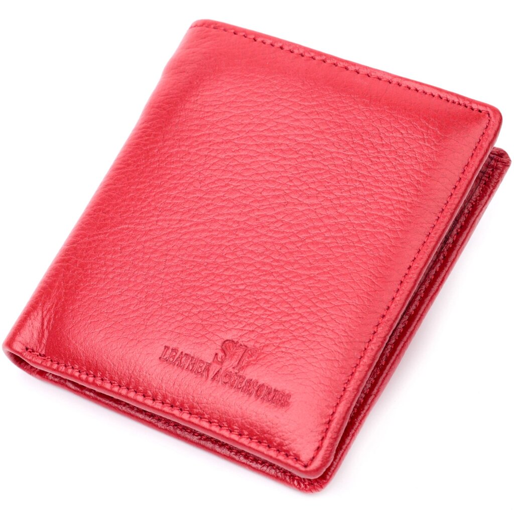 Яскравий жіночий гаманець із натуральної шкіри ST Leather 19465 Червоний від компанії Універсальний Інтернет-магазин POPULAR - фото 1
