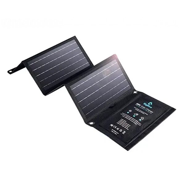 Зарядний пристрій із сонячною панеллю Solar panel B401 28W + 2xUSB (Чорний) від компанії Універсальний Інтернет-магазин POPULAR - фото 1