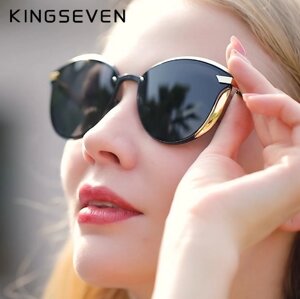 Жіночі сонцезахисні окуляри Котяче око з поляризованими лінзами N7824 KINGSEVEN DESIGN Коричневий