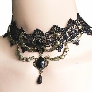 Жіноче готична намисто - чокер в стилі стімпанк з мереживним коміром 33 см [4D. 2.4.51] Fashion Jewelry