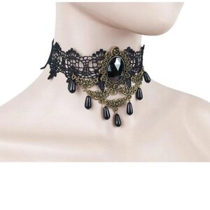 Жіноче намисто - чокер в готичному стилі з мереживним коміром [1T05-01-0] Fashion Jewelry