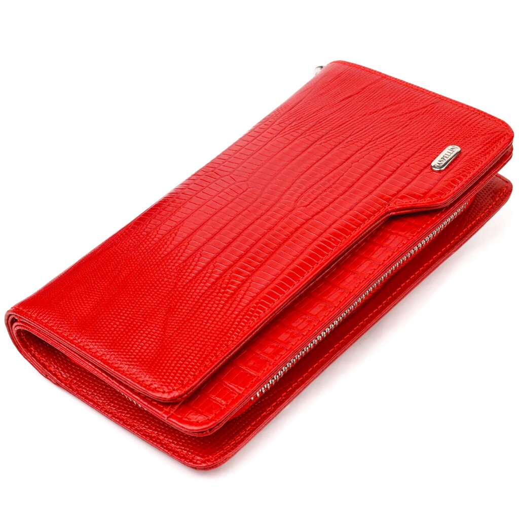 Жіноче портмоне клатч із натуральної шкіри CANPELLINI 21534 Червоне від компанії Універсальний Інтернет-магазин POPULAR - фото 1