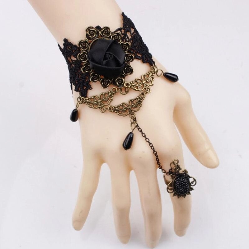 Жіночий мереживний браслет з кільцем на палець 13*5 см Fashion Jewelry від компанії Універсальний Інтернет-магазин POPULAR - фото 1