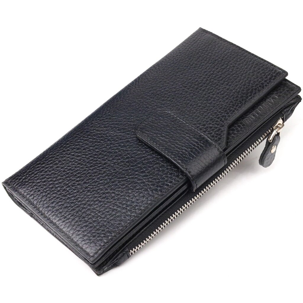 Жіночий вертикальний гаманець із натуральної шкіри CANPELLINI 21641 Чорний від компанії Універсальний Інтернет-магазин POPULAR - фото 1