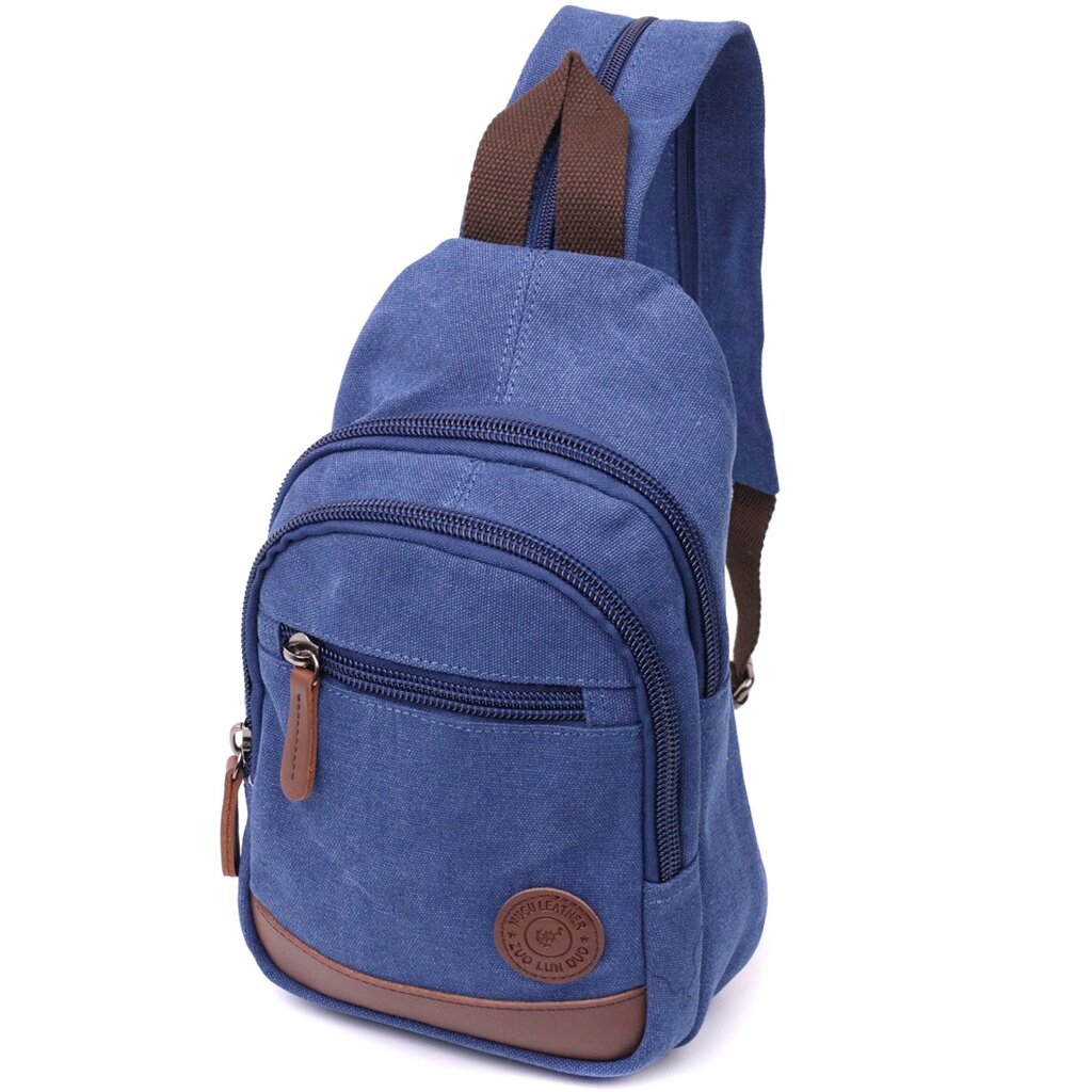 Зручна сумка для чоловіків через плече з ущільненою спинкою Vintagе 22176 Синій від компанії Універсальний Інтернет-магазин POPULAR - фото 1