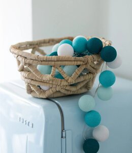 Гірлянда-нічник бавовняні ліхтарики CBL Аква 20 кульок, 3.7 м