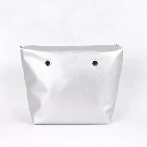 Якісна підкладка з Еко шкіри для сумки mini, срібляста