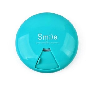 Кругла кишенькова таблетниця на 7 днів Smile Box, голуба