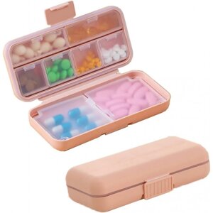 Органайзер для таблеток - таблетниця Double Pillbox на 8 відділень, рожевий