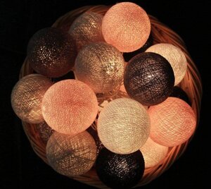 Тайська гірлянда ліхтарики CBL Pink-Dark 20 кульок, 2.5 м