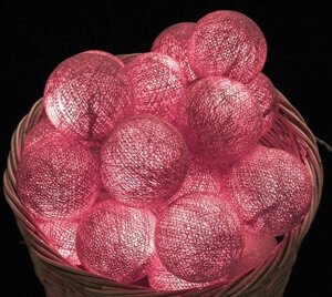 Тайська гірлянда кульки-ліхтарики CBL Rose 20 шт. від батарейок, 2.5 м