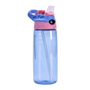 Зручна спорт пляшка для води з трубочкою Tumbler 500 мл, синьо-рожева